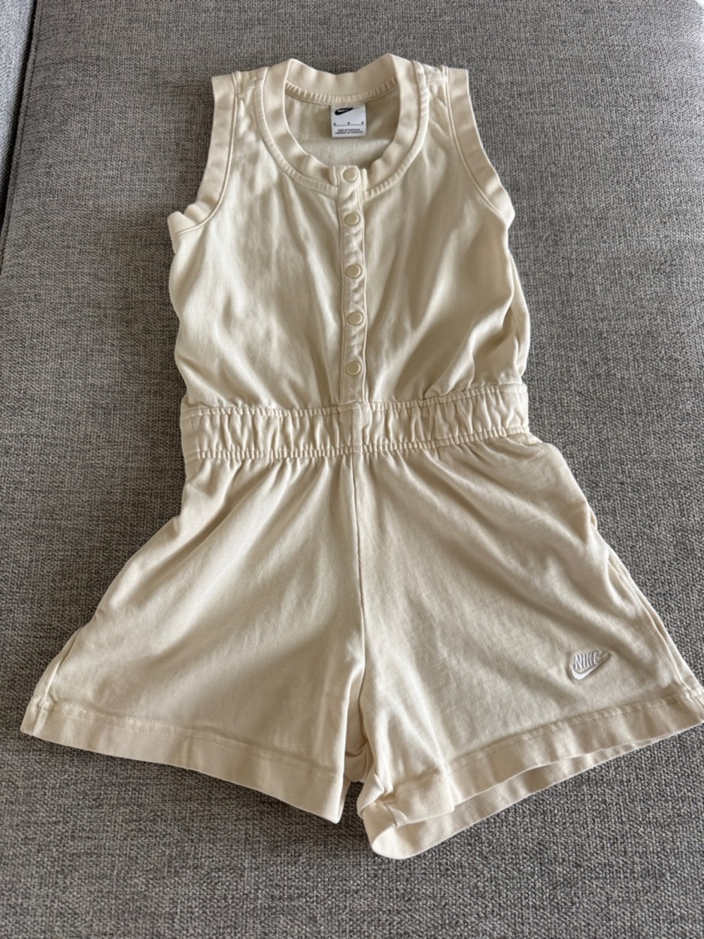 Nike Girls Cream Sleeveless Romper Size Medium